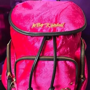 Betsy Johnson Velvet Backpack NWOT